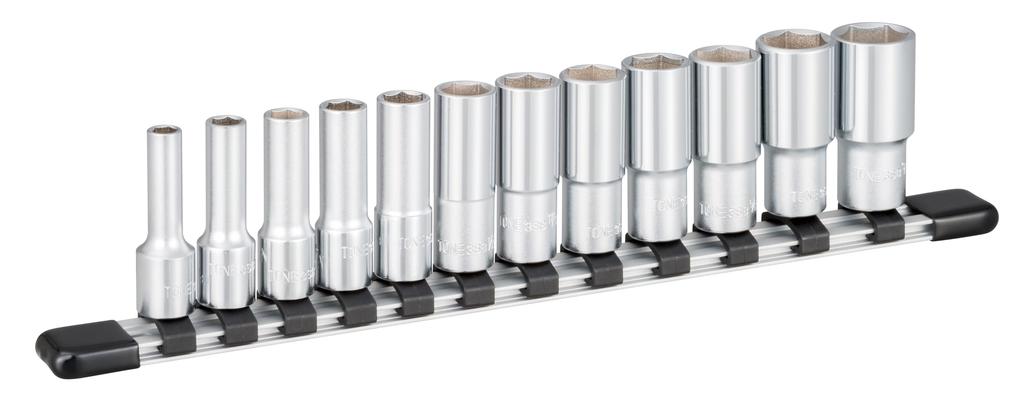 Tone HSBL312 Deep Socket Set with 12 Pieces (Hexagonal Holder), 9.5mm (3/8") Drive,