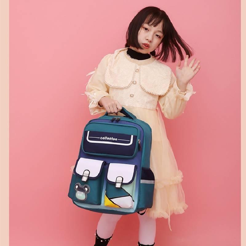 Adorable Oxford Cloth Kids Backpack For Grades 1-6 Breathable And Wear-resistant