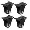 4pcs Heavy Duty Caster Wheel 40mm Diameter Caster Accessory for Carts Case Toolbox Black