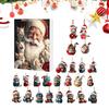 2025 Cat Christmas Advent Calendar 24 Days 2D Acrylic Pendant Countdown Calendar Cute Gift for Kids Adults Christmas Tree Decor