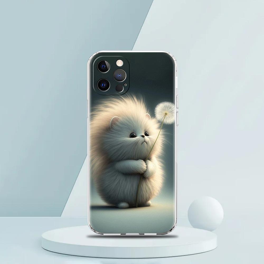 Милый чехол с изображением мультяшного животного для iPhone 15 14 13 12 Pro Max, прозрачный мягкий чехол для iPhone 11 Pro Max 7 8 Plus X XS XR SE Shell