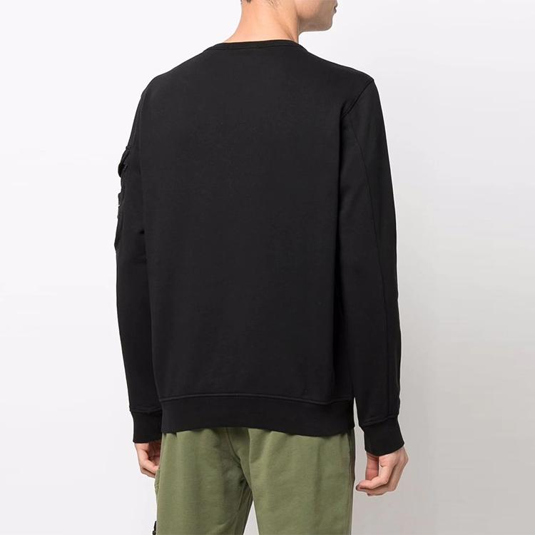 STONE ISLAND Свитшот с логотипом-патчем, черный, мужской, топы 761561151-V0029