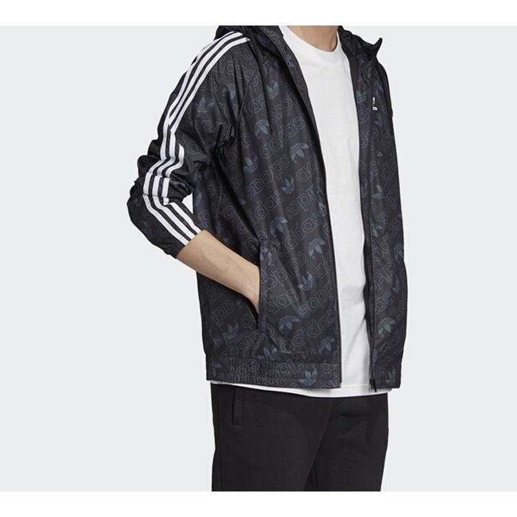 adidas originals Mono Windbreak Logo Hooded Jacket Men Black Men's ED7047