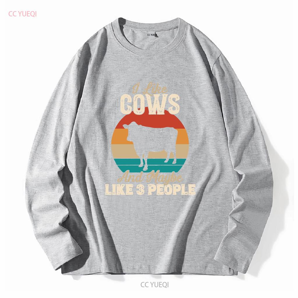 I Like Cows And Maybe 3 People T shirt Funny Vintage Retro vintage Washed designer clothes Stylish streetwear Slightly