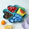 4-Compartment Appetizer Serving Platter Wheat Straw Unbreakable Food Storage Tray Four Leaf Clover Shape Snacks Serving Dish