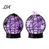 Faux Crystal Sphere Light Halloween Ghost Glitter Ball Lamp, Glowing Spiderweb Light, Spooky Party Table Purple Glow Spider Night Lamp for Holiday