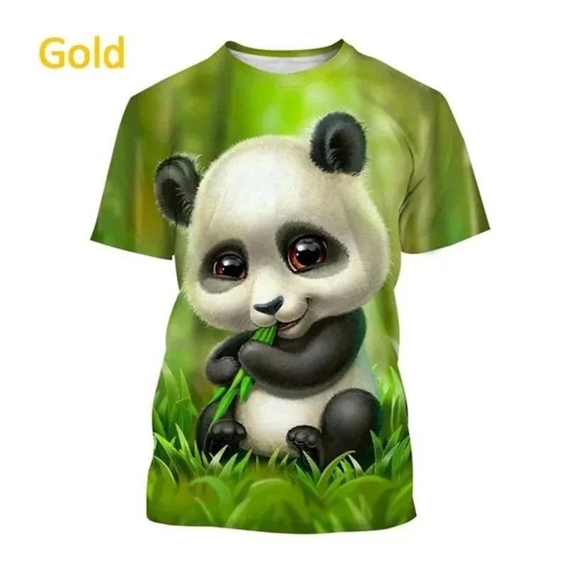Cute Panda Graphic T-Shirt Men Women Cartoon Animals 3D Printed T-Shirts Summer Fashion Harajuku O-Neck Tops Tees Short Sleeves