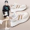 BN007-1 New Summer and Autumn Thick-soled Heightening Women's Shoes Casual Board Shoes Leather Surface Splicing Sports Shoes Student