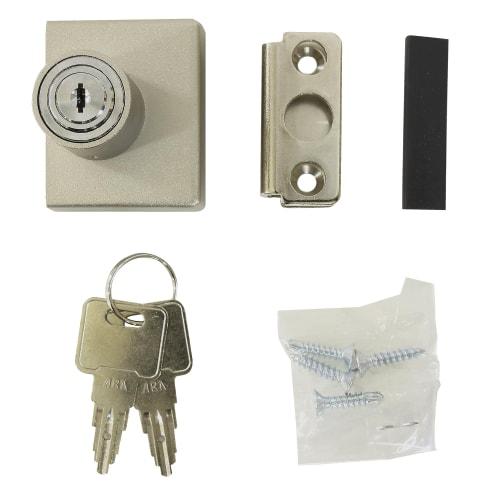 Waki Sangyo Door and Drawer Lock, Front Mount, Drawer Lock, Anti-Theft Lock, Cabinet, Silver, IB-150