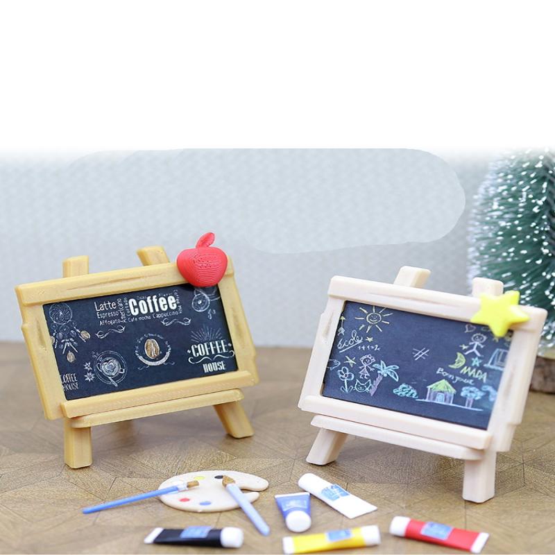 1 Set  Dollhouse Miniature Coffee House Signboard Painting Board Palette Model Doll Kitchen Home Decoration Toys