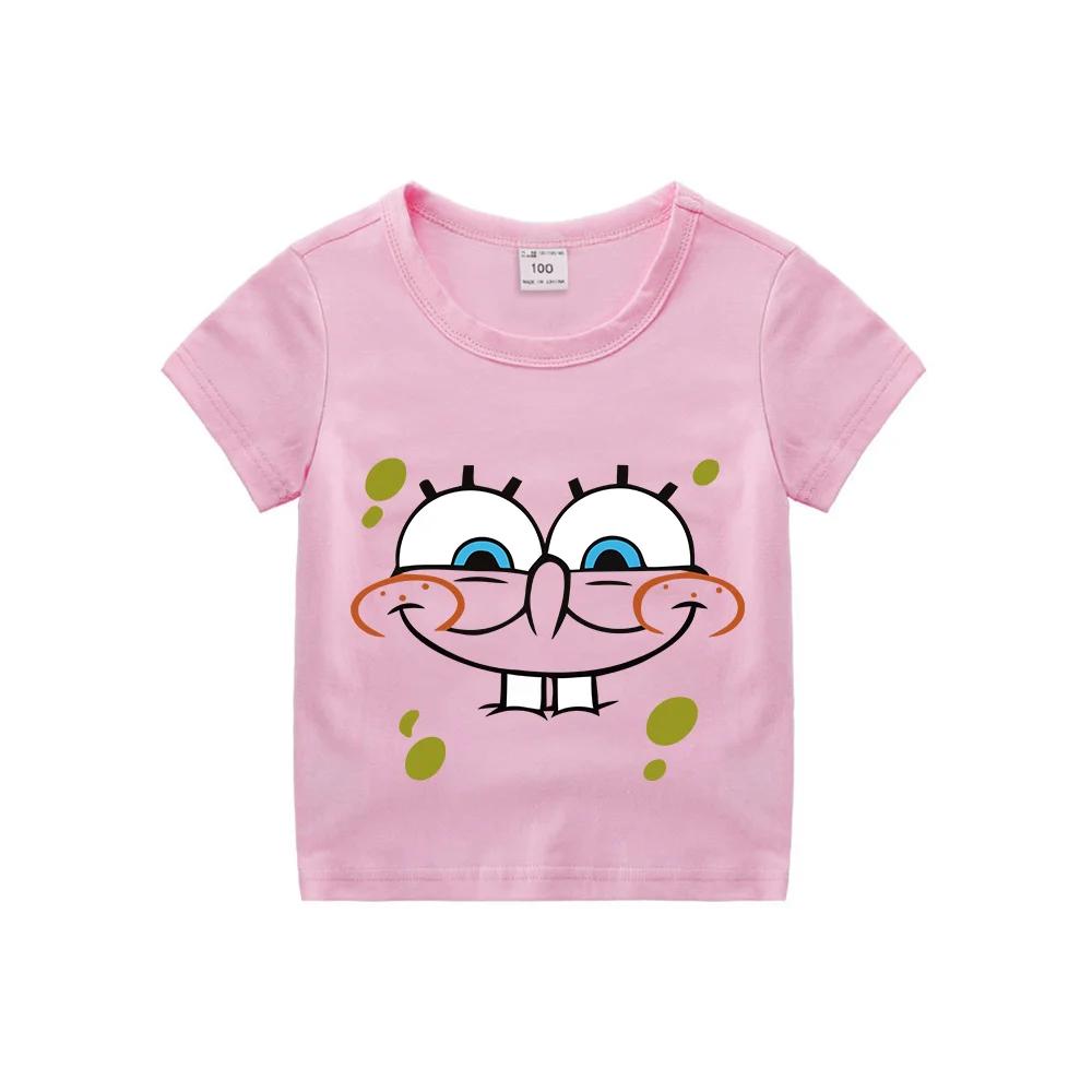 Милая хлопковая футболка с Губкой Бобом и Патриком Старом для детей - Идеально для лета