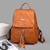 Женский рюкзак из мягкой кожи с кисточками в стиле ретро, ​​дорожный рюкзак