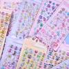 Мультяшные 3D Рельефные Лазерные Наклейки Веселые Животные Кролик Панда Наклейки Детские DIY Скрапбукинг Конфетные Капли Наклейки-Печати