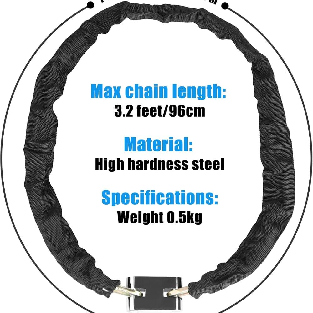 Bike Lock Heavy Duty, [3 Keys] 1m Anti-Theft High Security Chain Lock, Weatherproof Bicycle Lock Padlock for Bike Bicycle, Motorcycle, Scooter, Door,