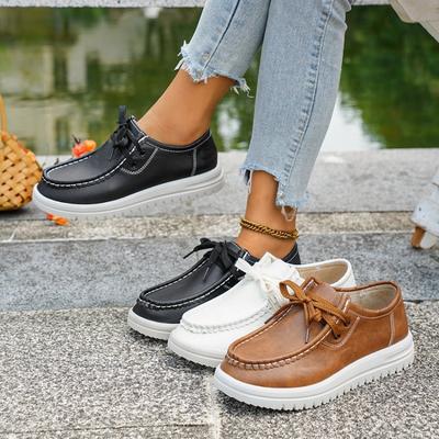 Женские кожаные лоферы больших размеров европейского размера, осенние новинки, универсальные туфли из кожи в британском стиле на плоской подошве