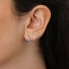Stainless Steel Double Layer Zircon Hoop Earrings for Women Girls Elegant Punk Earring Stud Style Party Fashion Jewelry Gifts