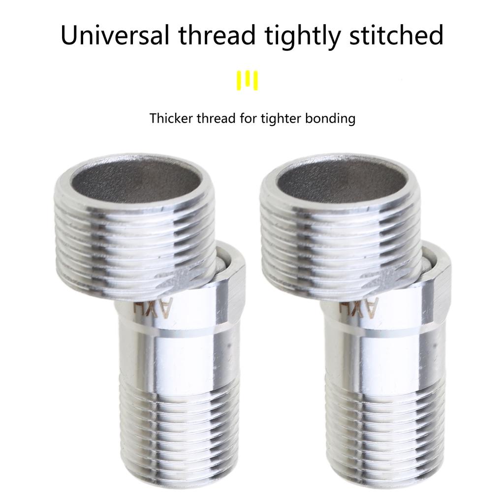 Адаптер для душа из нержавеющей стали, 2 шт., регулируемый на 360 градусов, угловой, изогнутый, удлиненный, угловой, для душа