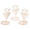 20pcs Place Card Holder Tulip Shape Exquisite Rose Gold Table Number Holders Table Card Holders Photo Holder for