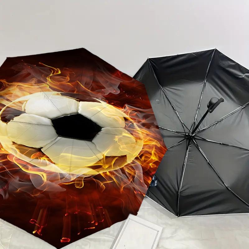 1PC Soccer ball, Fire Automatic Open/Close Umbrella with Windproof, 8-Rib Sturdy Canopy, Durable Ribs, Fashionable Design1325A