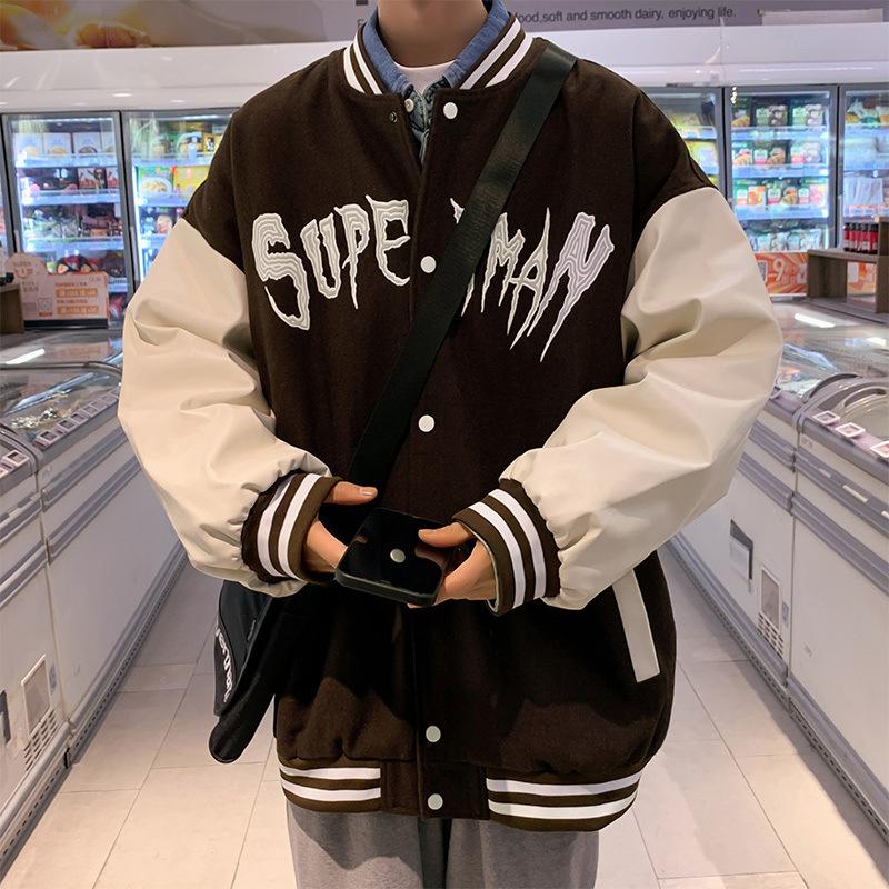 Бейсбольная куртка осень американская уличная хулиганка красивая подростковая мужская свободная повседневная куртка мужская