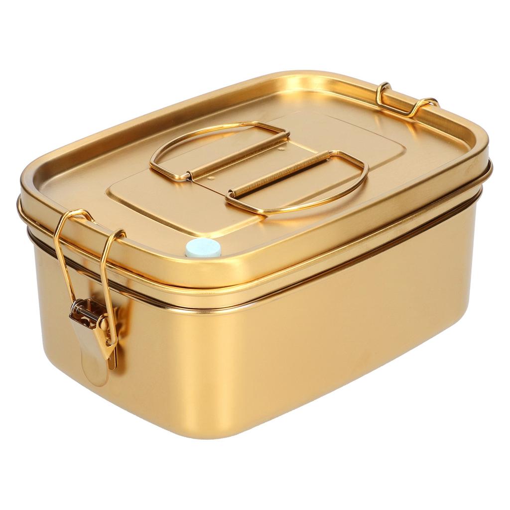 Ланч-бокс 1,5 л, 2-слойный, портативный, герметичный, из нержавеющей стали 304, контейнер для еды бенто, столовая посуда для дома, офиса, золото