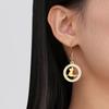 Серьги-подвески Cazador Clear Zircon с изображением котенка, круглые, для женщин, из нержавеющей стали, милые ювелирные изделия, подарок, оптом 2026