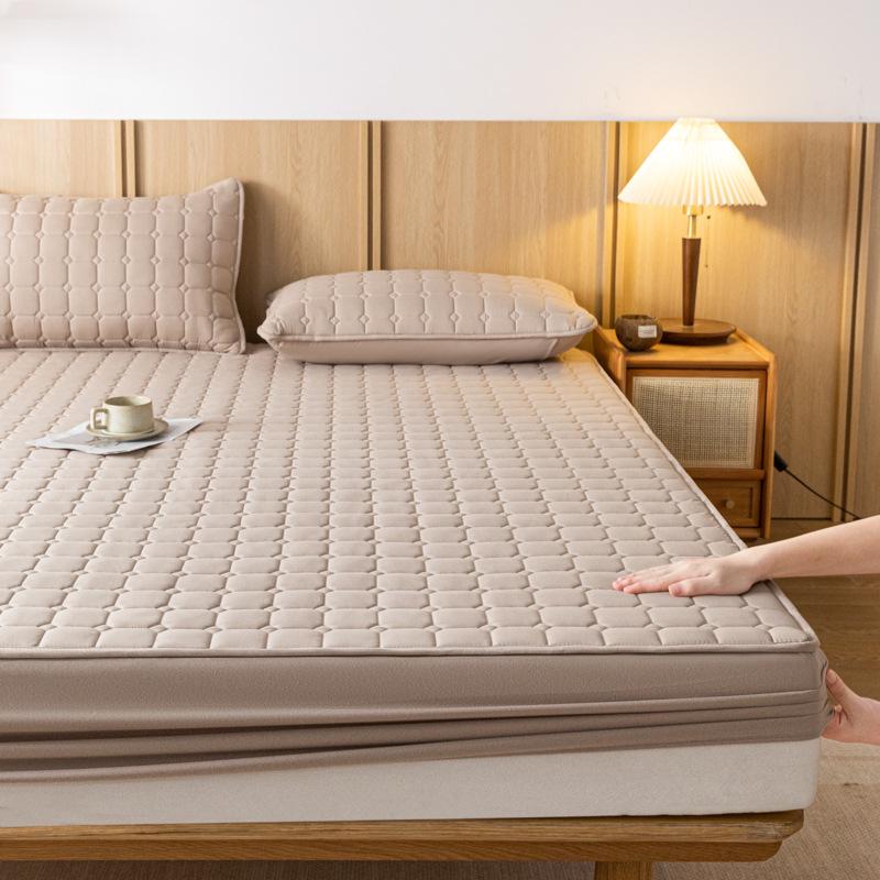 Стеганый чехол для односпальной кровати премиум-класса - однотонный, пыленепроницаемый и универсальный защитный чехол для матраса