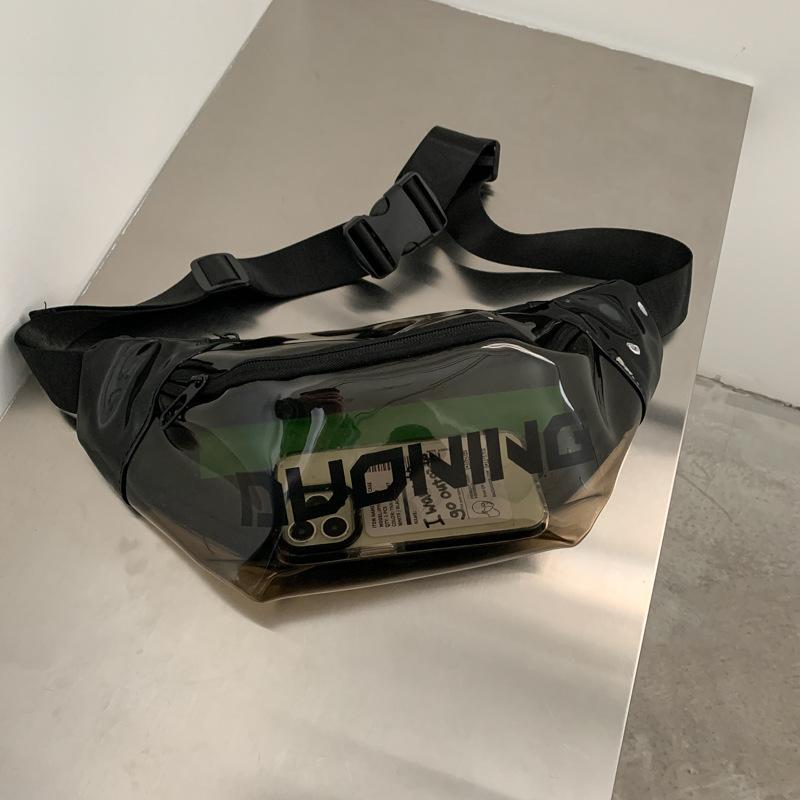 Маленькая женская сумка 2024 весна корейская версия новой спортивной и досуговой простой поясной сумки модная трендовая прозрачная сумка из ПВХ на грудь