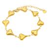2025 New Gold Color Stainless Steel Heart Bracelet for Women - Cute Adjustable Jewelry Hypoallergenic Gift for Girls