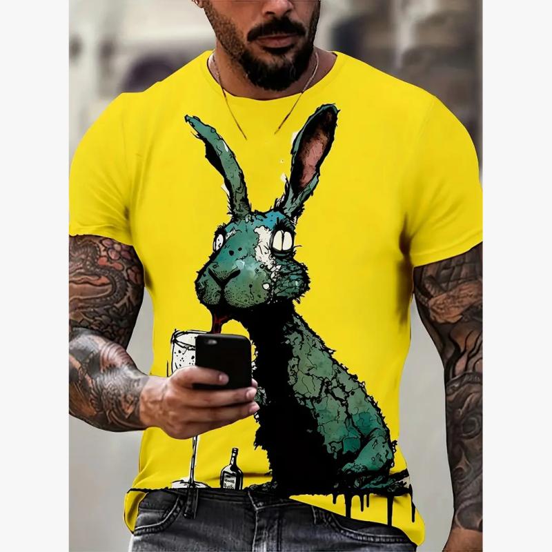 Мужская футболка, летняя повседневная футболка с коротким рукавом и принтом из мультфильмов, модная уличная одежда, пуловер, мужской пуловер, свободная одежда