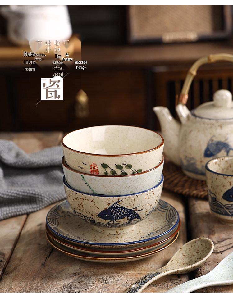 Керамическая тарелка ручной росписи в ретро-стиле, 6 дюймов, круглая - Пепельница, Плевательница, Тарелка для чая, Сухофруктов, Мелких закусок, Десертов.