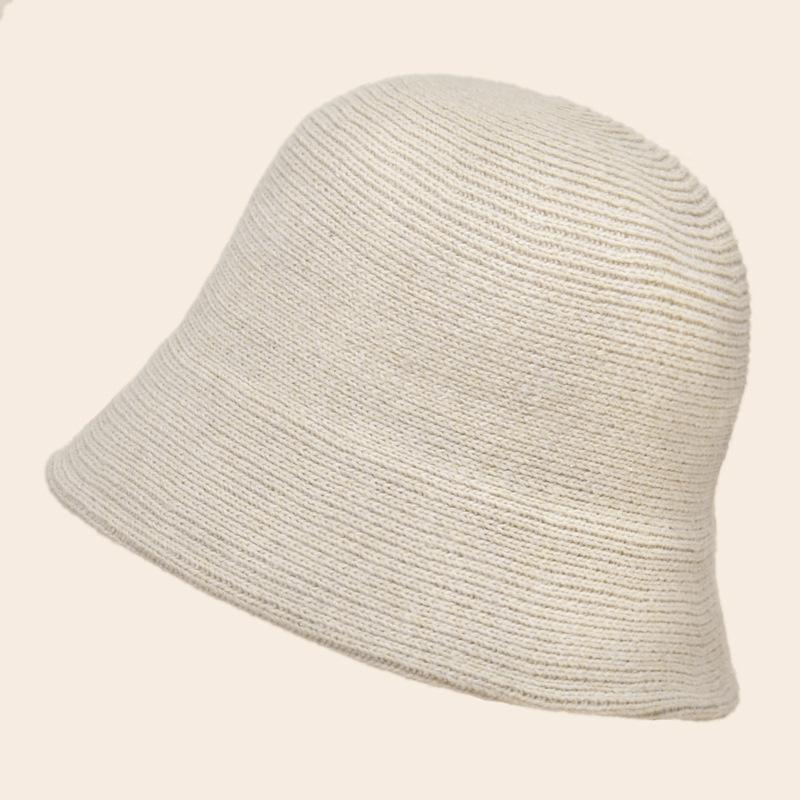 New Fall and Winter Thickened Warm Womens Bucket Hat Stylish and Comfortable Fisherman Hat Windproof Cold-proof Solid Color Hat
