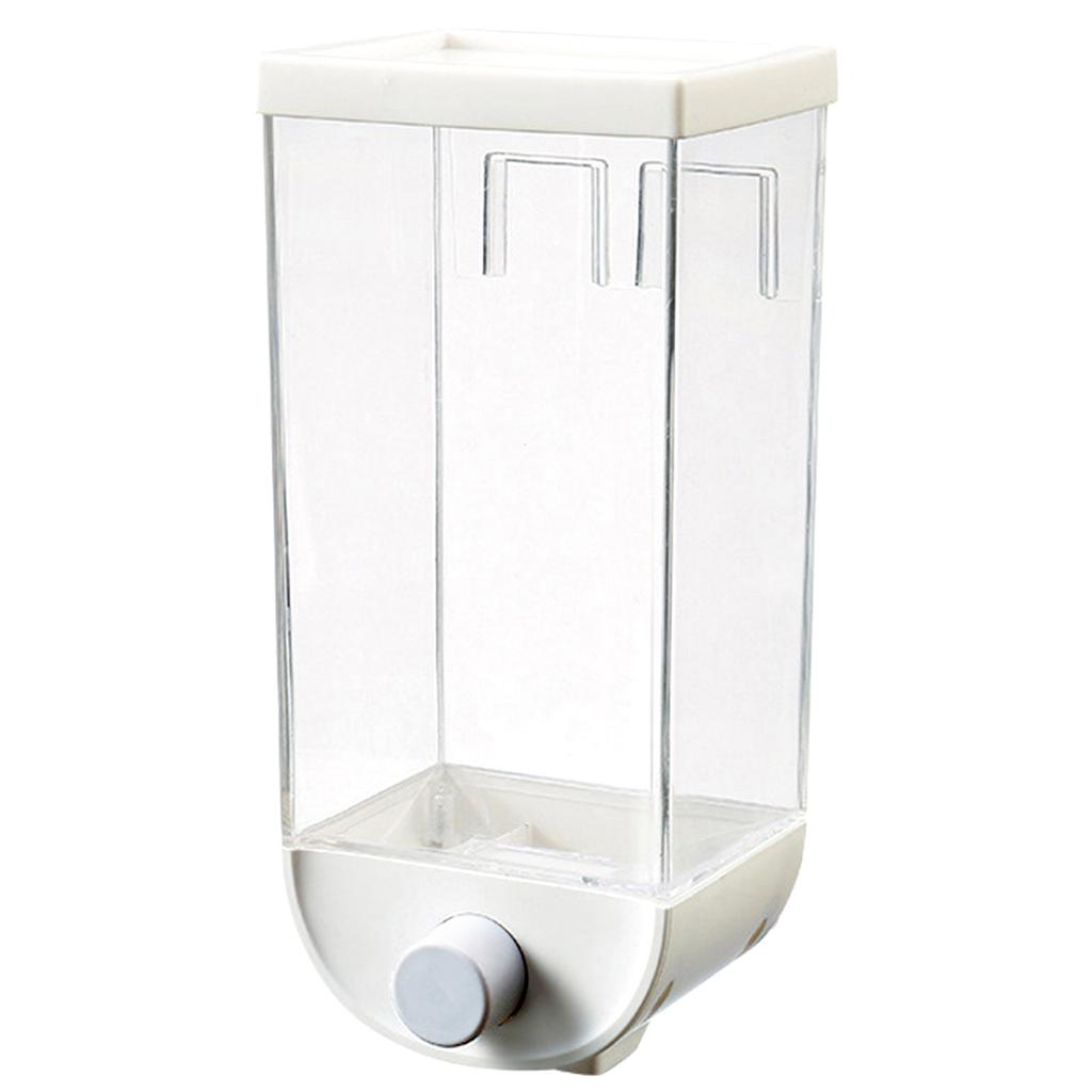 1500mL Dry Food Dispenser Nail-free Cereal Dispenser Wall-Mounted Kitchen Food Storage Container Organizer for Cereal Trail Mix Candy Granola Nuts