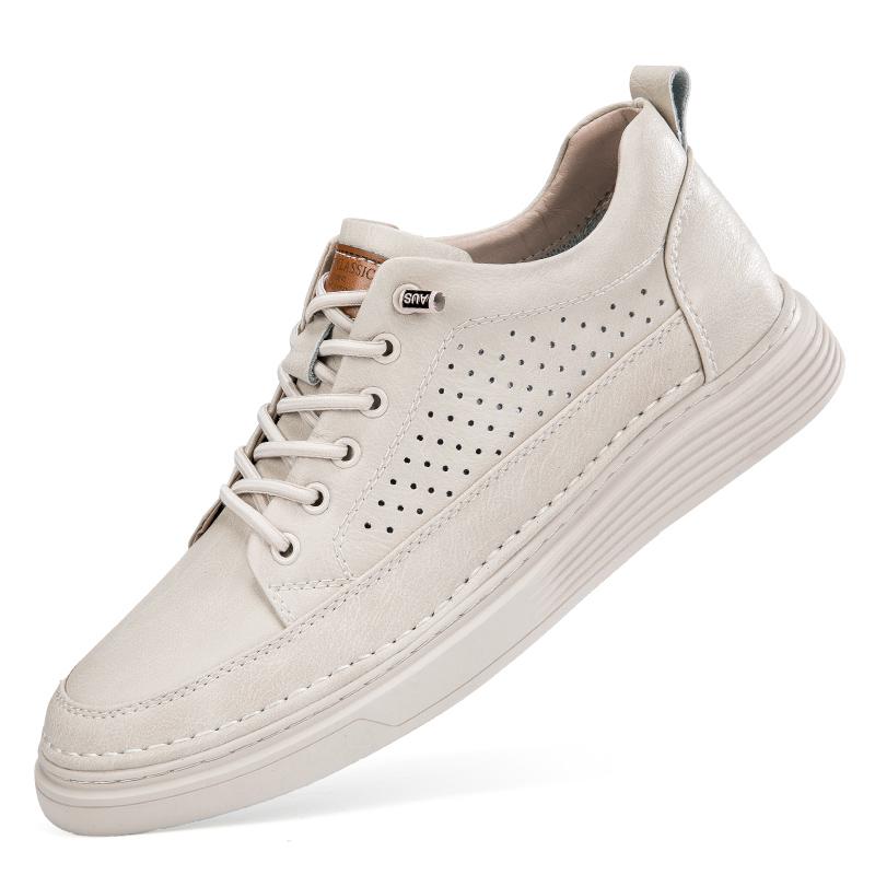 Новые мужские удобные скейт-кеды 2024 года из натуральной кожи, модная повседневная обувь, мужские классические ажурные кроссовки, роскошная мужская обувь