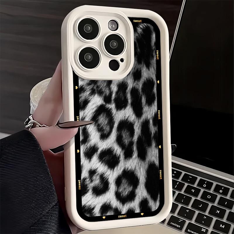 Чехол для телефона iPhone 17 Air 16E 15 16 Pro Max Модный Сладкий Леопардовый Принт Чехол 14 Plus 13 12 Mini Мягкий Силиконовый Чехол Fundas