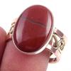 Двухцветное кольцо ручной работы из стерлингового серебра 925 пробы с натуральным красным драгоценным камнем яшмы S.9 F8w54
