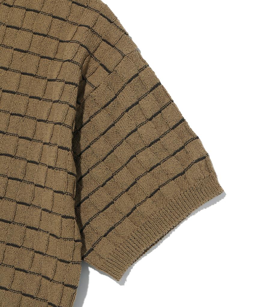 IEY Waffle Short Sleeve Knit Beige