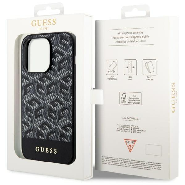 Guess Guhmp14Lhgcfsek Iphone 14 Pro 6.1Czarny/Black Hardcase Gcube Stripes Magsafe