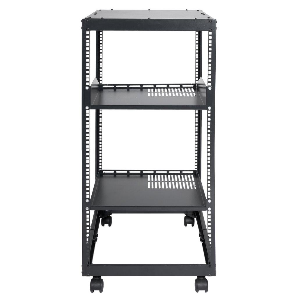 20U Open Frame Server Rack, 15''-40'' Adjustable Depth, Free Standing or Wall Mount Network Server Rack, 4 Post AV Rack with Casters, Holds All Your