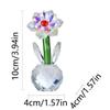 Round Base Crystal Flower Figurine Handmade Glass Flower Statue Crystal Sunflower Collectible  Wife