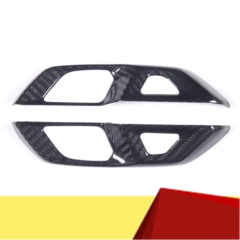 For Corvette C8 - Car Inner Door Lock Switch Button Cover Trim Accessories ABS Carbon Fiber-M53K