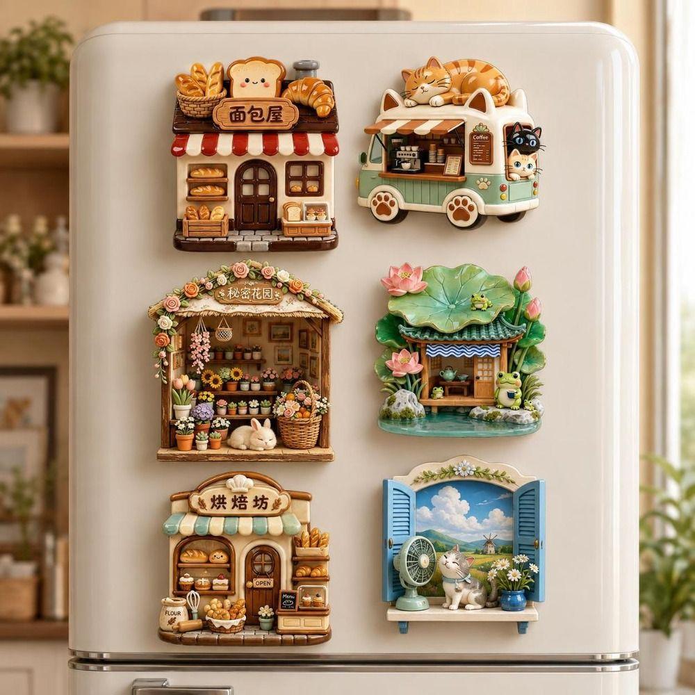 3D Relief Refrigerator Magnet Simulation 3D Refrigerator Stickers Kitchen Decor