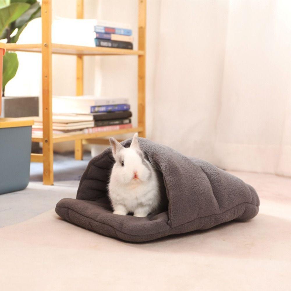 Fleece Pet Bed Sweat-absorbent Pet House Kitten Mat Sleeping Bag Small Pet