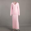 Imitation Mink Fur Sweater Set For Women's Autumn And Winter Commuting, Simple Knitted V-neck Sweater+skirt Set