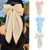 Ribbon Tassel Jacquard Decor Spring Hairpin Non-Slip Elegant Double Large Bowknot Decor Girl Hair Clip Hair Accessories