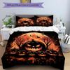 3pcs Scary Pumpkin Quilt Cover Set - Soft and Cozy Bedroom, Guest Room and Dorm Decorative Bedding 3-Piece Set 1 Quilt Cover + 2 Pillow Shams.N08
