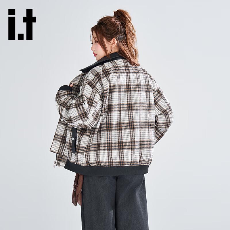 Izzue Унисекс Клетчатая Куртка Кэжуал с Лацканами