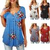 Элегантные женские футболки с коротким рукавом и цветочным принтом, удобного свободного кроя