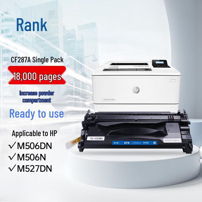 Grzg Compatible CF287A High-Capacity Black Toner Cartridge for HP M506/M527 Series