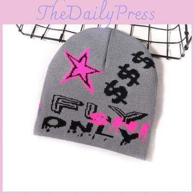 Вязаная городская кепка с вышивкой букв для осенне-зимней моды